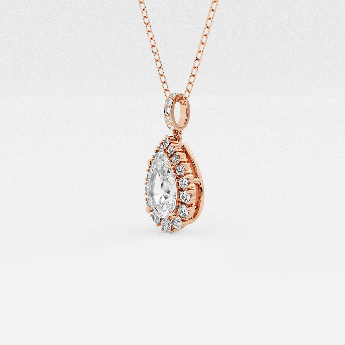 Additional Image 1 for  2 1/4 ctw Pear Lab Grown Diamond Halo Pendant with Adjustable Chain